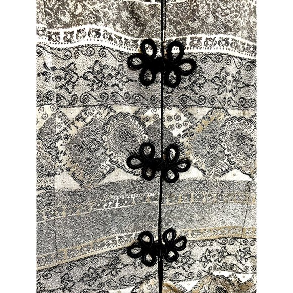 Asian Women Lite Jacket Size 18 Gold Black Semi Shinny Long Slvs Dressy Elegant - Picture 5 of 10